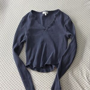Brandy Melville Dark Gray Long Sleeve Top